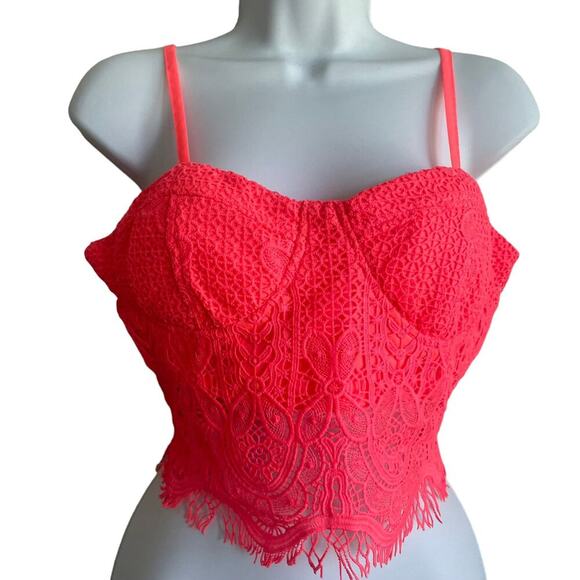 Y2K Women Crop Corset Top L Vibrant Sweetheart Neck Coquette Flirty Retro Girly - Picture 10 of 10